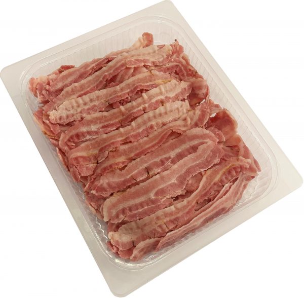 Light cooked streaky bacon