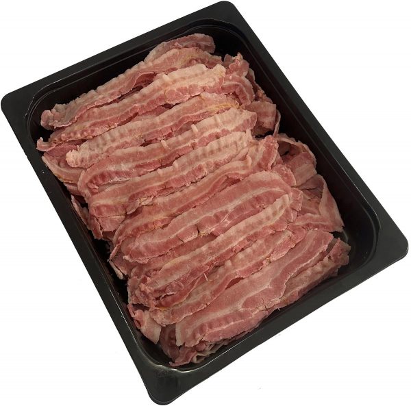 Light cooked streaky bacon